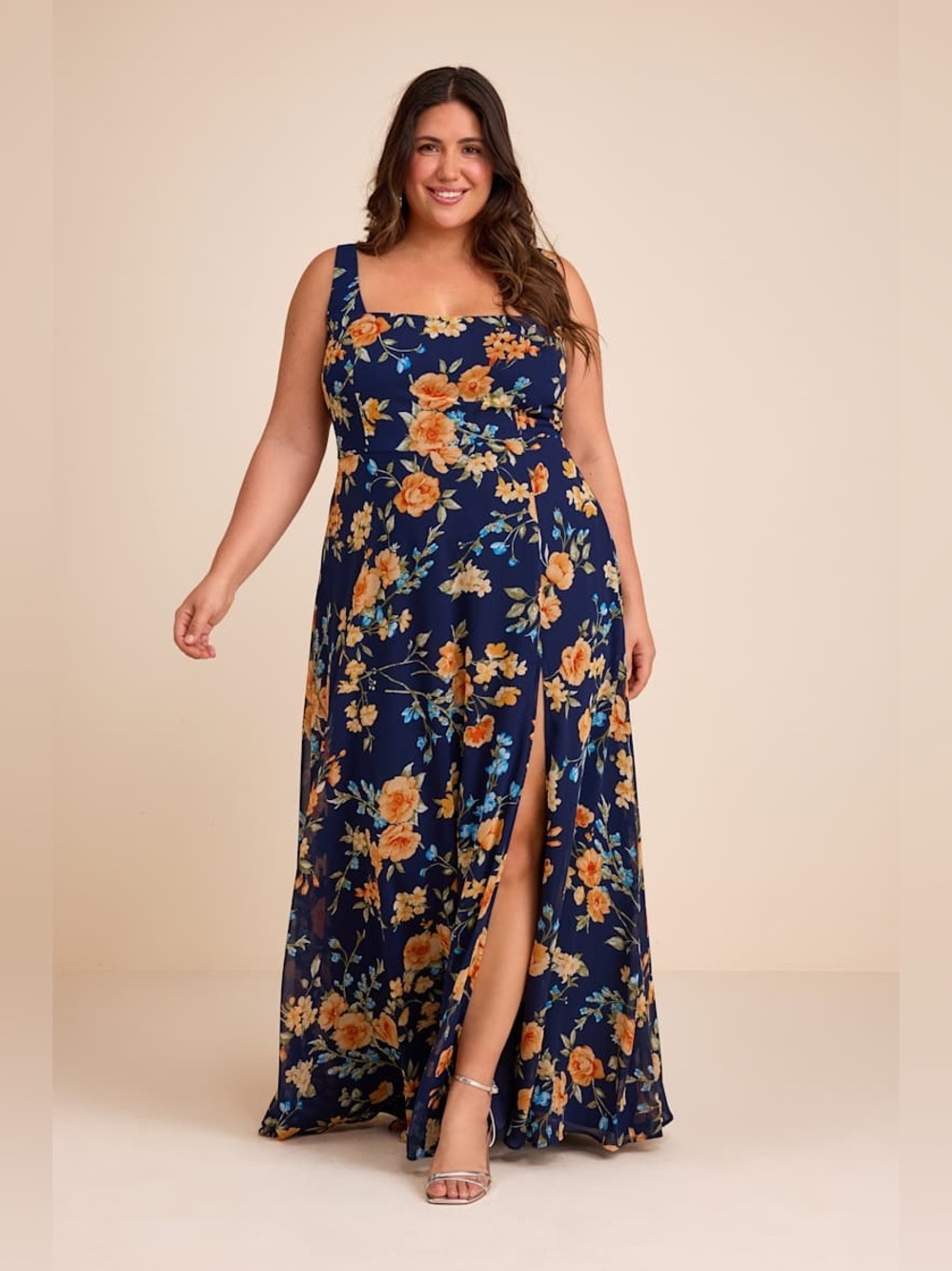 Lulus Remarkable Arrival Navy Blue Floral Sleeveless Maxi Dress - Picture 2 of 10